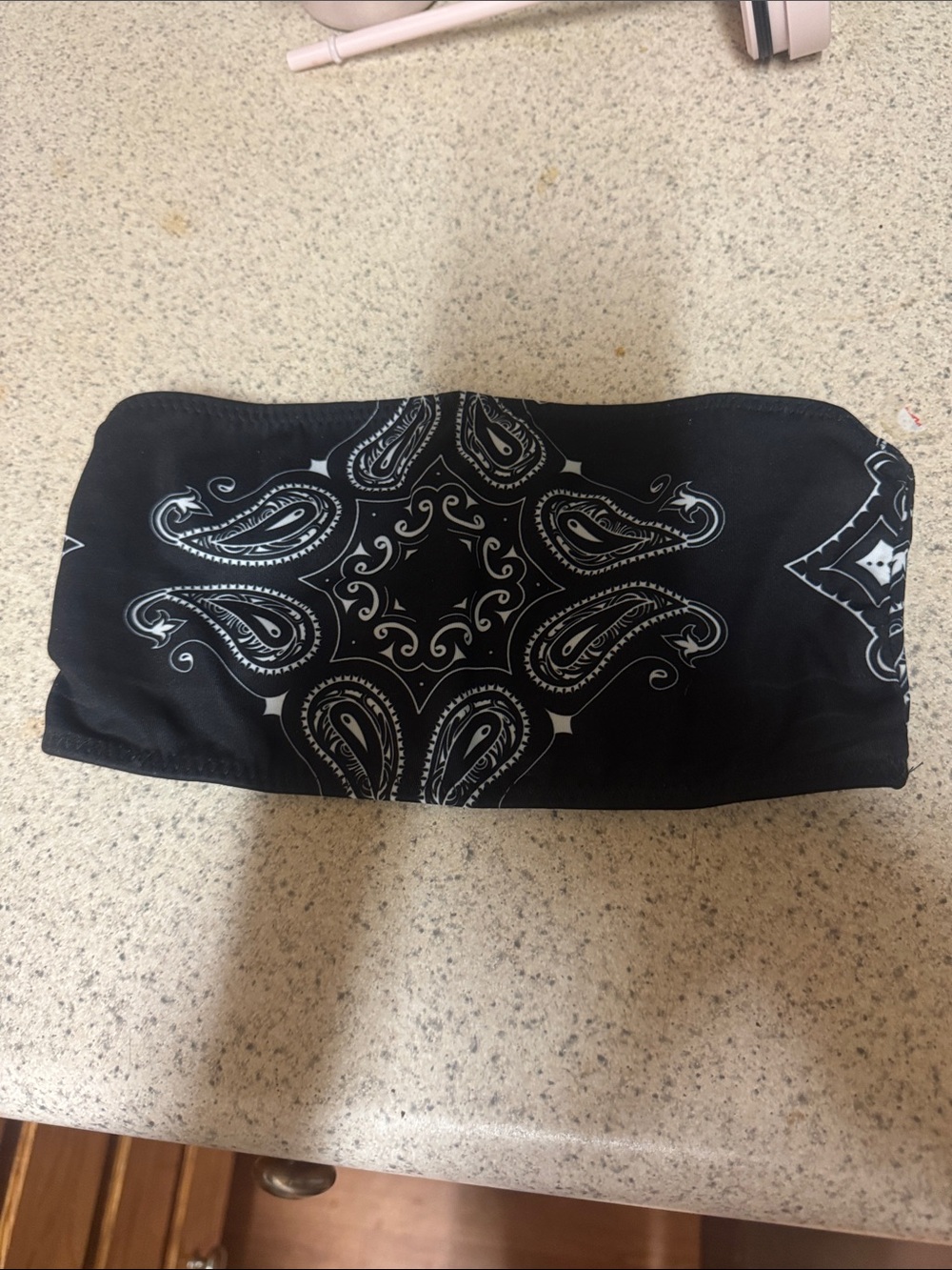 Black Paisley Bandeau Top - Stylish Strapless Women’s